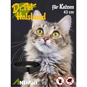 Dr. Pet антипаразитен нашийник за котки ЧЕРЕН 43 см