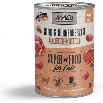 MAC's Mac’s Cat Beef and Chicken hearts - Премиум консервирана храна за котки с говеждо месо и пилешки сърца