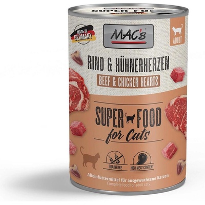 MAC's Mac’s Cat Beef and Chicken hearts - Премиум консервирана храна за котки с говеждо месо и пилешки сърца