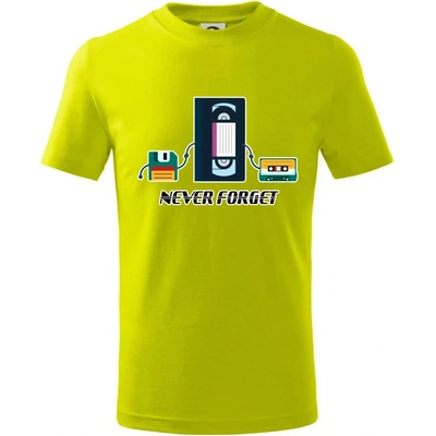 Never forget 90s tričko detské limetková