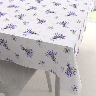 Biante Teflonový obdélníkový ubrus TF-128 Snítky levandulí na bílém 140x200 cm