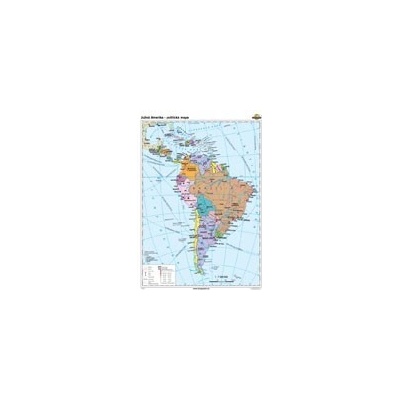 Cartographia Južná Amerika - politická mapa (120x160 cm), nástenná, fóliovaná, lištovaná