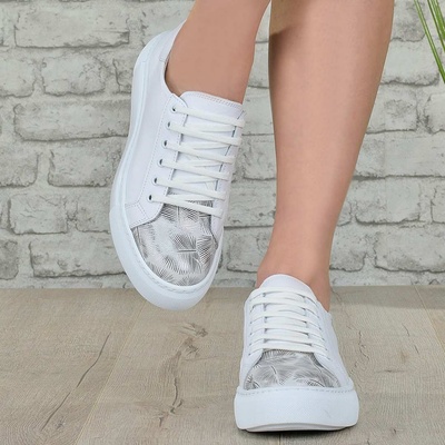Tinti Shoes Дамски кецове Adel white silver