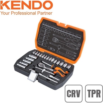 KENDO Sada hlavic 1/4" s ráčnou 72T 25ks 90561 – Zboží Dáma