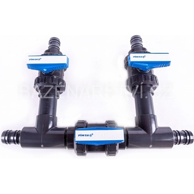 Bazénářství Bypass obtok PVC 50 mm přípojení hadicový trn 38 mm. BY003