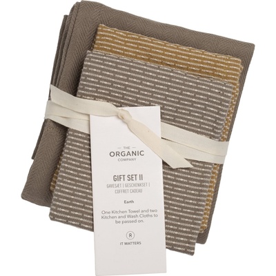 The Organic Company Малки кухненски кърпи The Organic Company 53 x 86 см земен цвят 3 бр (1087-971)