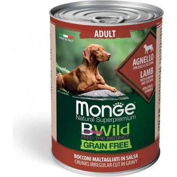 Image 1 of Monge BWILD Grain Free Adult Lamb хапки в сос с агнешко, тиква и тиквички, без зърнени храни 400gr