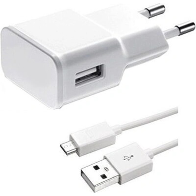 USB зарядно 5V/2A + micro USB кабел, Бял (14859)