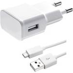  USB зарядно 5V/2A + micro USB кабел, Бял (14859)