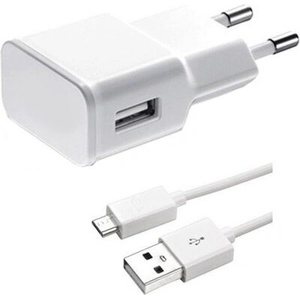  USB зарядно 5V/2A + micro USB кабел, Бял (14859)