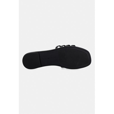 Tommy Hilfiger чехли обувки с открити пръсти дамски от кожа TH SCRIPT FLAT MULE LTH (FW0FW09368)