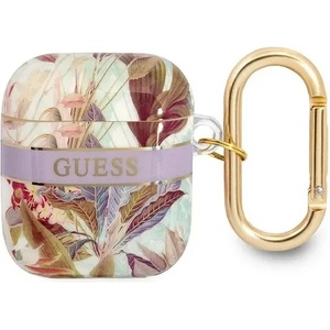Guess GUA2HHFLU калъф за AirPods, лилав, Flower Strap Collection (GUA2HHFLU)