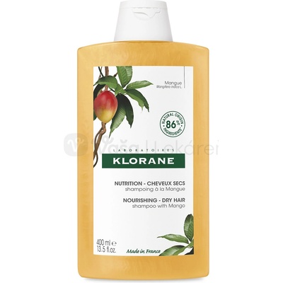 Klorane Šampón s mangovým maslom na suché vlasy 400 ml šampón