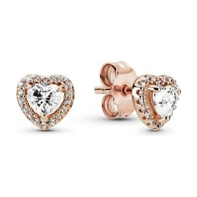 PANDORA Náušnice Rose Třpytivá vyvýšená srdce 288427C01