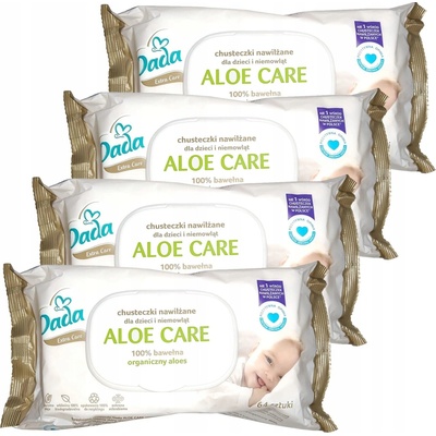 Vlhčené ubrousky Dada Aloe Care aloe 4 x 64 ks