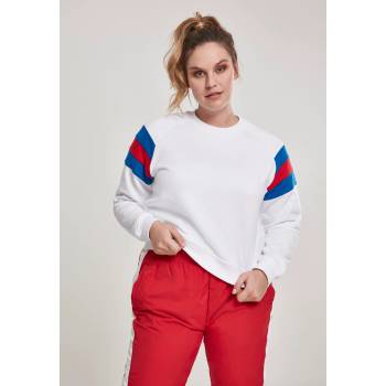 Urban Classics Дамска блуза в бяло от Urban Classics Ladies Sleeve Stripe Crew UB-TB2458-01557 - Бял, размер 3XL