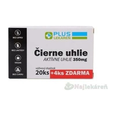 Plus Lékárna Černé uhlí 350 mg tablet 20 + 4 kapslí