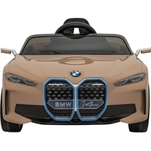 JOKO Elektrické autíčko BMW I4 penové kolesá kožené sedadlo zlaté