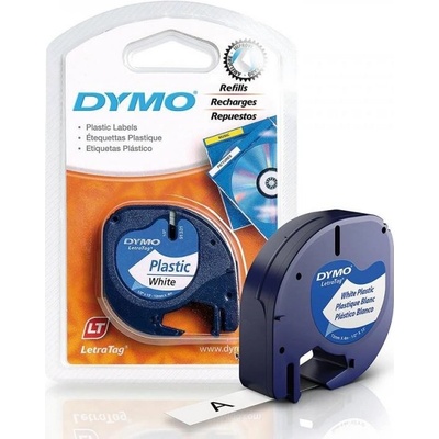Páska DYMO LetraTag, černý tisk, 12mm (59422) bílá pvc, 4m