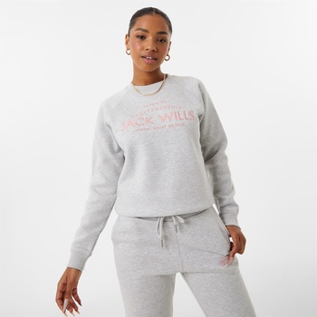 Image 1 of Jack Wills Блуза Jack Wills Hunston Graphic Crew Neck Sweatshirt - Grey Marl