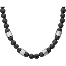 Manoki Luxusní pánský korálkový náhrdelník X-WA669S/60 Černá