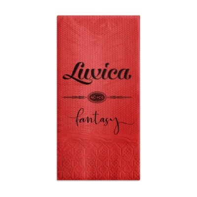 Luxica® Fantasy червени салфетки с дискретен релеф и фин бордюр 2 слоя | 40 броя Сгъвка 1/8 (923929229)