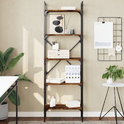 zahrada-XL Knihovna s 5 policemi kouřový dub 56x31,5x174 cm kompozit