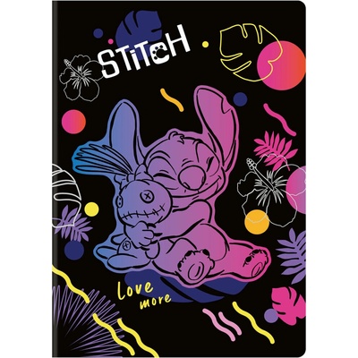 Patio Sešit A5 Stitch black vzor 2 linka