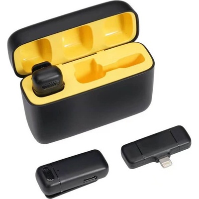 Techsuit Комплект от 2 броя безжични микрофони тип брошка за мобилни устройства - Techsuit Lavalier Wireless (LW3) 2 pack (черен) (KF2330451)