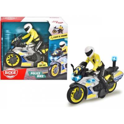 Dickie Policejní motocykl 17 cm s jezdcem na setrvačník