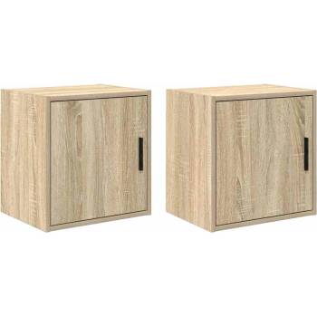 vidaXL гараж стена шкафове, 2 бр, сонома дъб, инженерно дърво (860630)