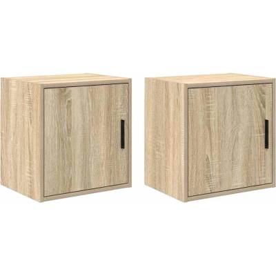 vidaXL гараж стена шкафове, 2 бр, сонома дъб, инженерно дърво (860630)