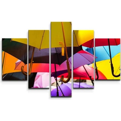Sablio Obraz - 5-dílný Deštníky - 125x90 cm