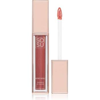 SOSU Cosmetics Shimmer Lip Glaze хидратиращ блясък за устни с блестящи частици цвят Rose Gold 6ml