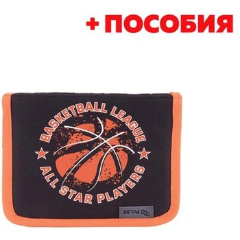 PULSE Несесер Basketball League, пълен, черно-оранжев (121896 BASKET.LEAGUE)