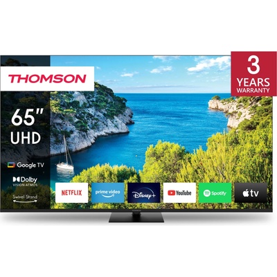 Смарт телевизор Thomson 65UG5C14, 65'', 4K, DLED, UltraHD, HDR10, 2x10W Dolby, Google TV, Swivel Stand, черен (65UG5C14)