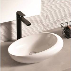 Inter Ceramic Умивалник за баня Мел 58х37см, бял за плот или мебел (icb 589)