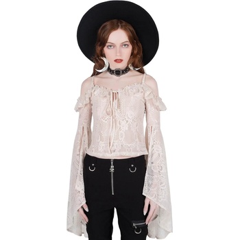 KILLSTAR дамска тениска с дълъг ръкав (top) KILLSTAR - Breathless Lace Bardot - IVORY - KSRA003266