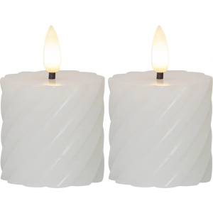 Star Trading Комплект от 2 LED свещи от бял восък, височина 7, 5 см Flamme Swirl - Star Trading (061-10)