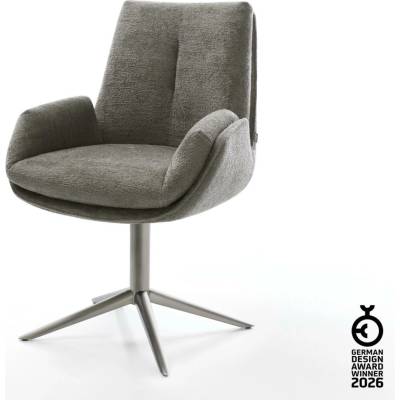 Delife Clea-Flex bouclé měkký tmavě béžová křížová podnož grafit