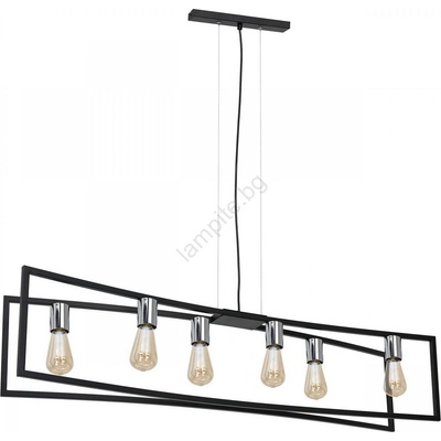 Luminex Пендел TUNJA 6xE27/60W/230V черен/хром (LU1763)