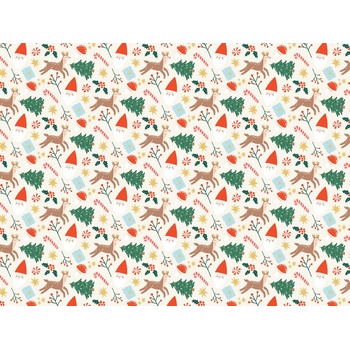 Party Deco Опаковъчна Хартия - "Весела Коледа", 70x200 см