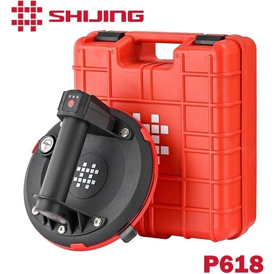 SHIJING Вакуум вендуза акумулаторна с манометър shijing p618 200 мм до 110 кг, куфар (uni-07970)
