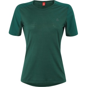 Löffler Дамска фланелка с къс ръкав за колоездене Löffler Women's Bike T-Shirt Skys Merino Cycling jersey - Forest - размер 40 (EU) (156-2778-0214)
