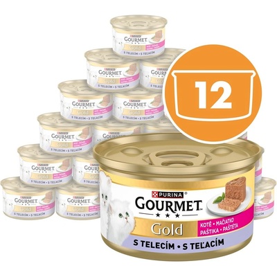 Gourmet Konzerva Gourmet GOLD Kitten - paštéta s teľacím mäsom 12 x 85 g