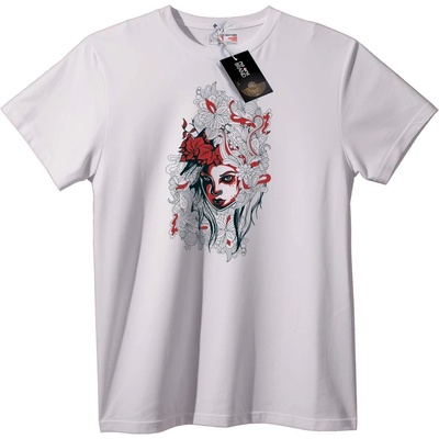 NOONEBRAND Тениска Арт цветна богиня - 6XL, Black