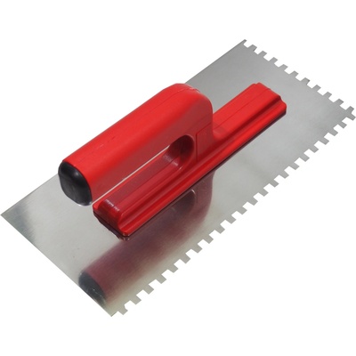 Toptrade Hladítko nerezové, s otevřenou rukojetí, zub 8 mm, 270×130 mm