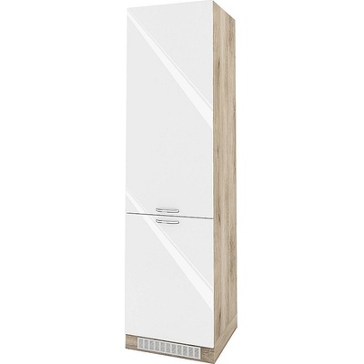 ИРИМ Колонен кухненски шкаф за вграден хладилник Сити АРФ-Бяло гланц-05-50 60 см