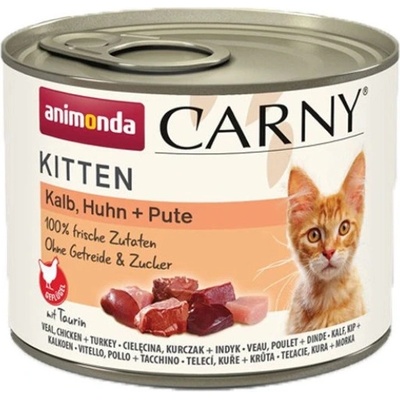 Animonda Carny Kitten teľacie, kuracie mäso a morka 12 x 200 g