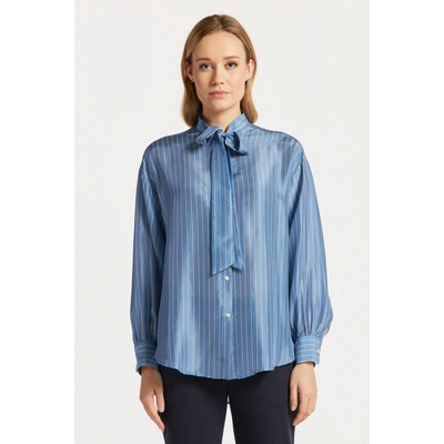 Gant Silk stripe blouse modrá